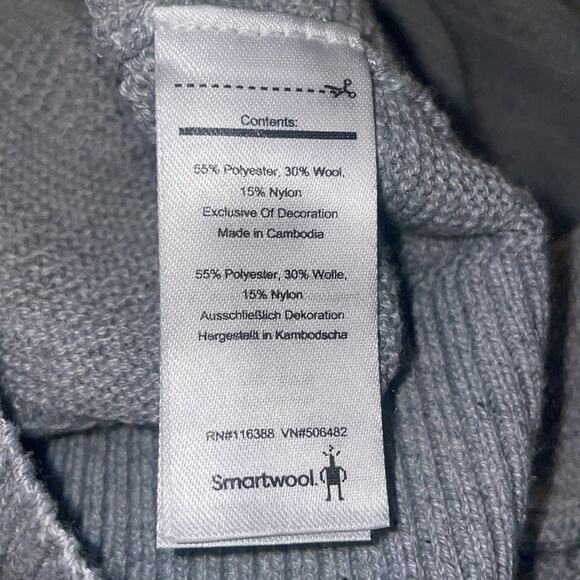 Smartwool Men’s Sz Large M23 Ripple Ridge 1/2 Zip Sweater Gray Style# SW016466 - Picture 6 of 7